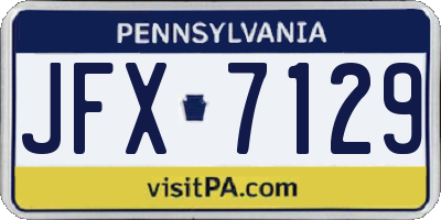 PA license plate JFX7129