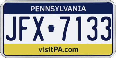 PA license plate JFX7133