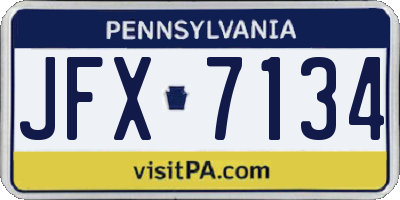 PA license plate JFX7134