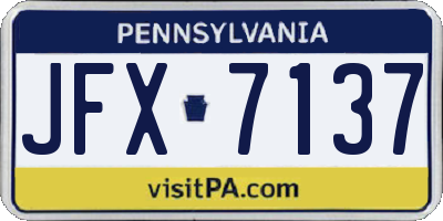 PA license plate JFX7137