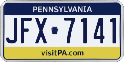 PA license plate JFX7141