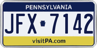 PA license plate JFX7142
