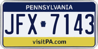 PA license plate JFX7143