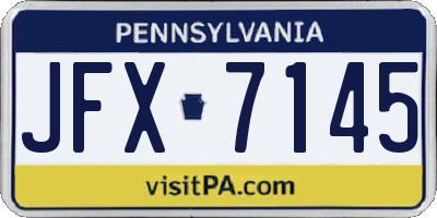PA license plate JFX7145