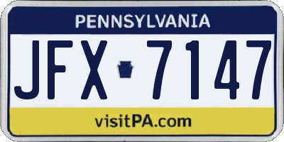 PA license plate JFX7147