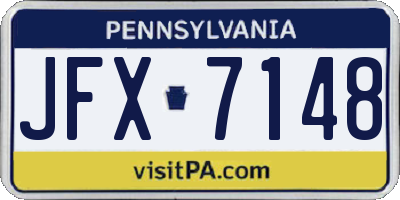 PA license plate JFX7148