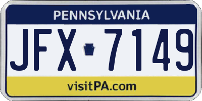 PA license plate JFX7149