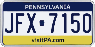 PA license plate JFX7150