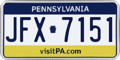 PA license plate JFX7151