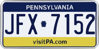 PA license plate JFX7152