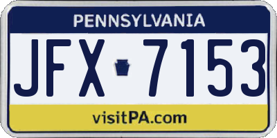 PA license plate JFX7153
