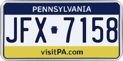 PA license plate JFX7158
