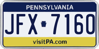 PA license plate JFX7160