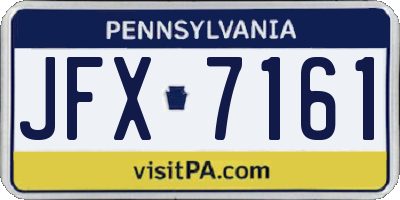 PA license plate JFX7161