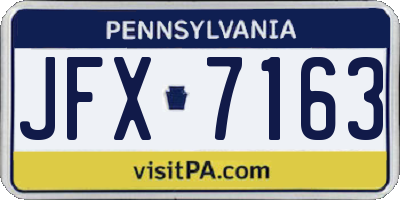 PA license plate JFX7163