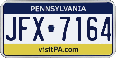 PA license plate JFX7164