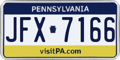 PA license plate JFX7166