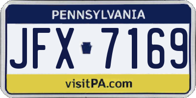 PA license plate JFX7169