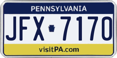 PA license plate JFX7170