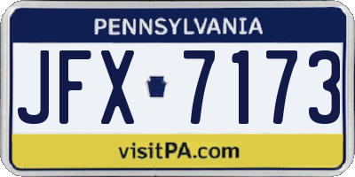 PA license plate JFX7173