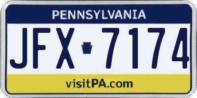 PA license plate JFX7174