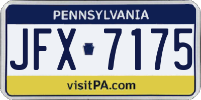 PA license plate JFX7175