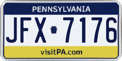 PA license plate JFX7176