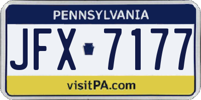 PA license plate JFX7177