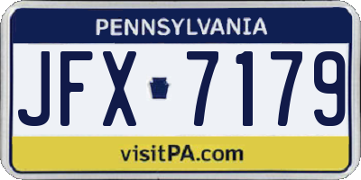 PA license plate JFX7179