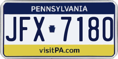 PA license plate JFX7180