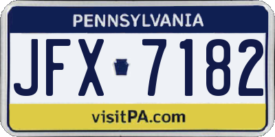 PA license plate JFX7182