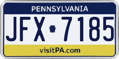 PA license plate JFX7185