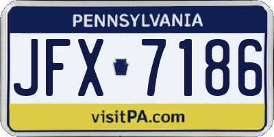 PA license plate JFX7186