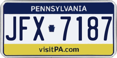 PA license plate JFX7187