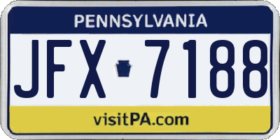 PA license plate JFX7188
