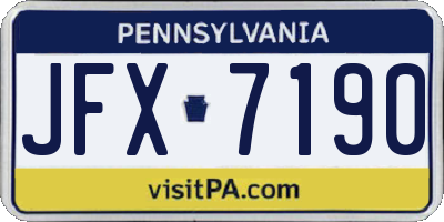 PA license plate JFX7190