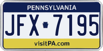 PA license plate JFX7195