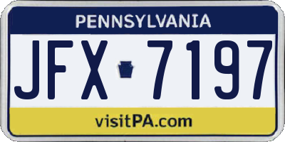 PA license plate JFX7197