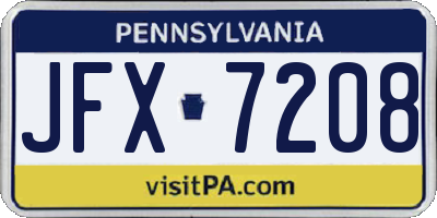 PA license plate JFX7208