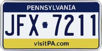PA license plate JFX7211