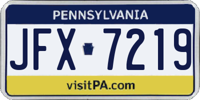 PA license plate JFX7219
