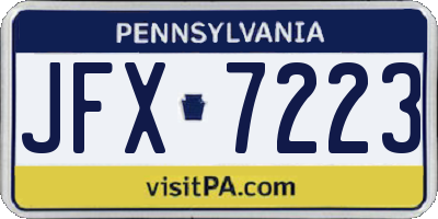 PA license plate JFX7223
