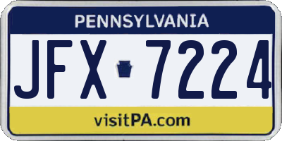 PA license plate JFX7224