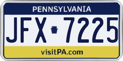 PA license plate JFX7225