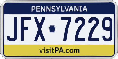 PA license plate JFX7229