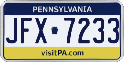 PA license plate JFX7233