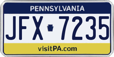 PA license plate JFX7235