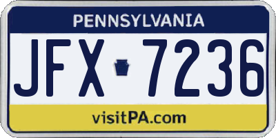 PA license plate JFX7236