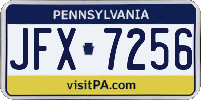 PA license plate JFX7256