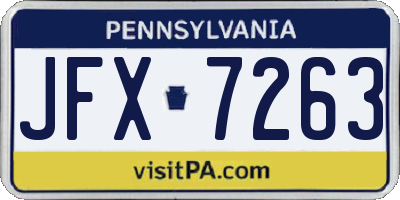 PA license plate JFX7263